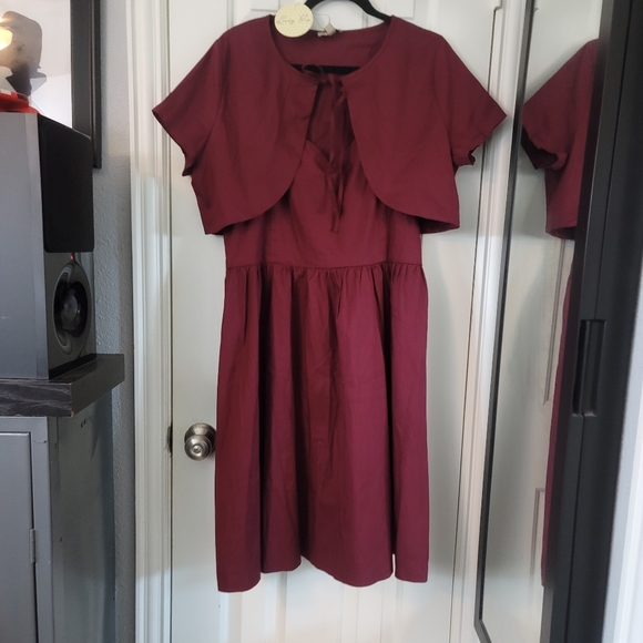 NWT 14 Lindy Bop Dress and Caplet - Picture 2 of 10